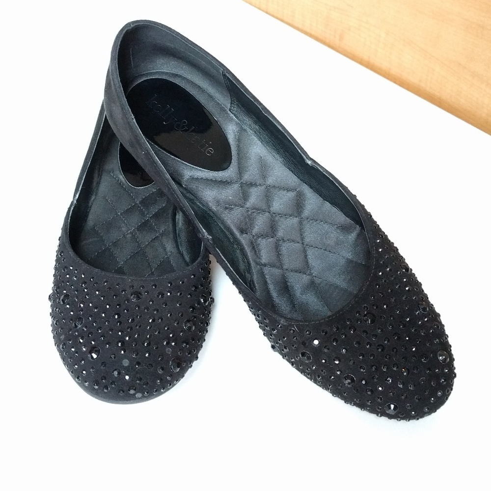 Black sparkle dress flats